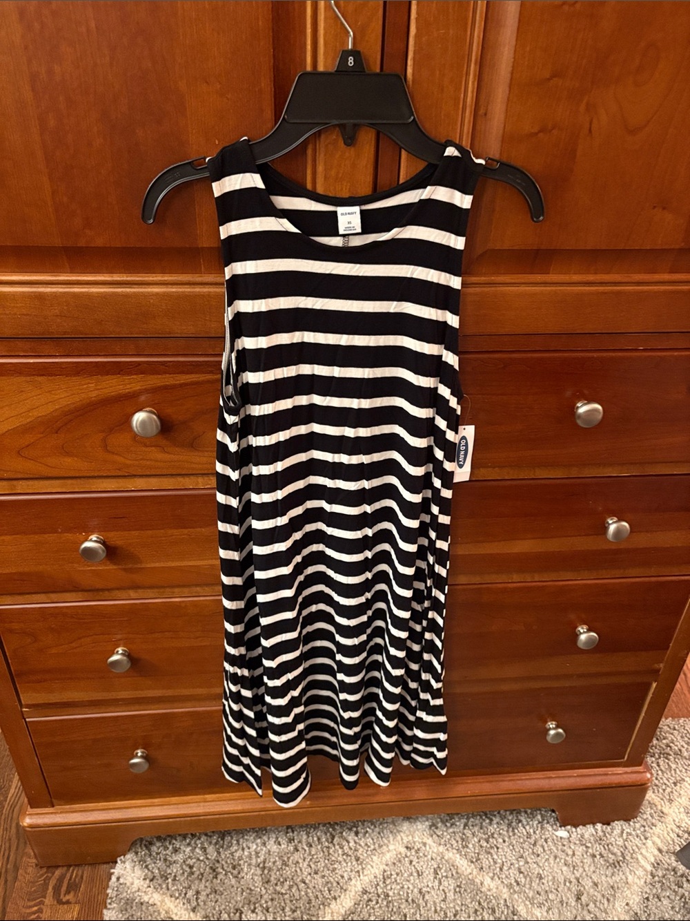 Women’s' Black and White Striped Tank Dress